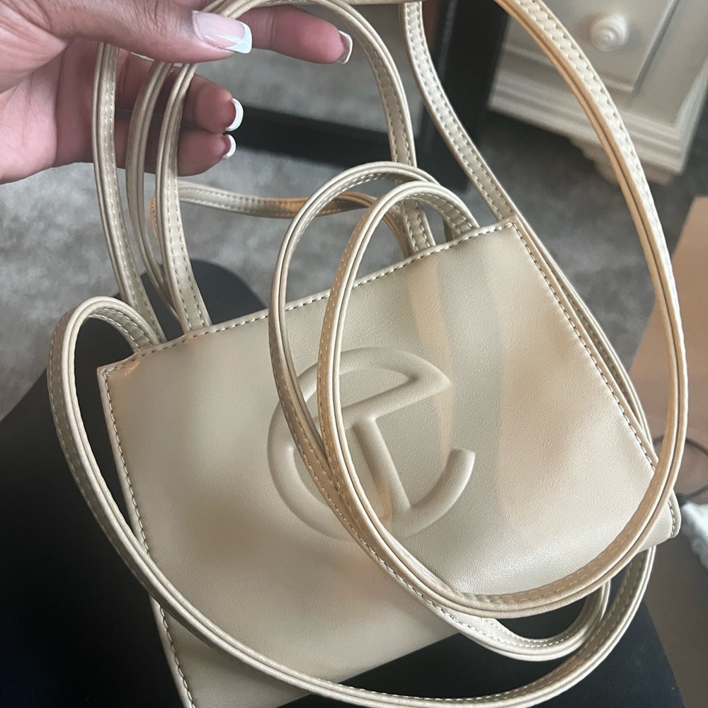 Cream mini size telfar bag worn ONCE